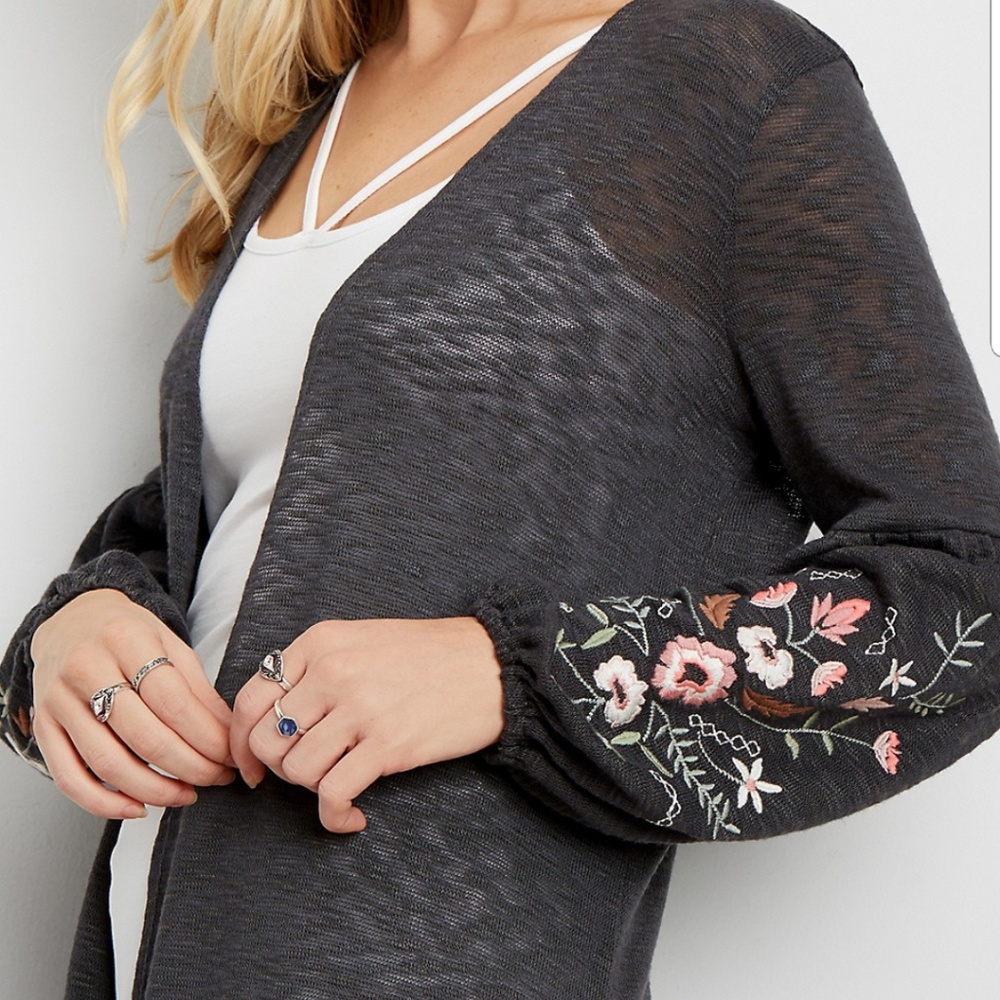 Maurices embroidered cardigan XL